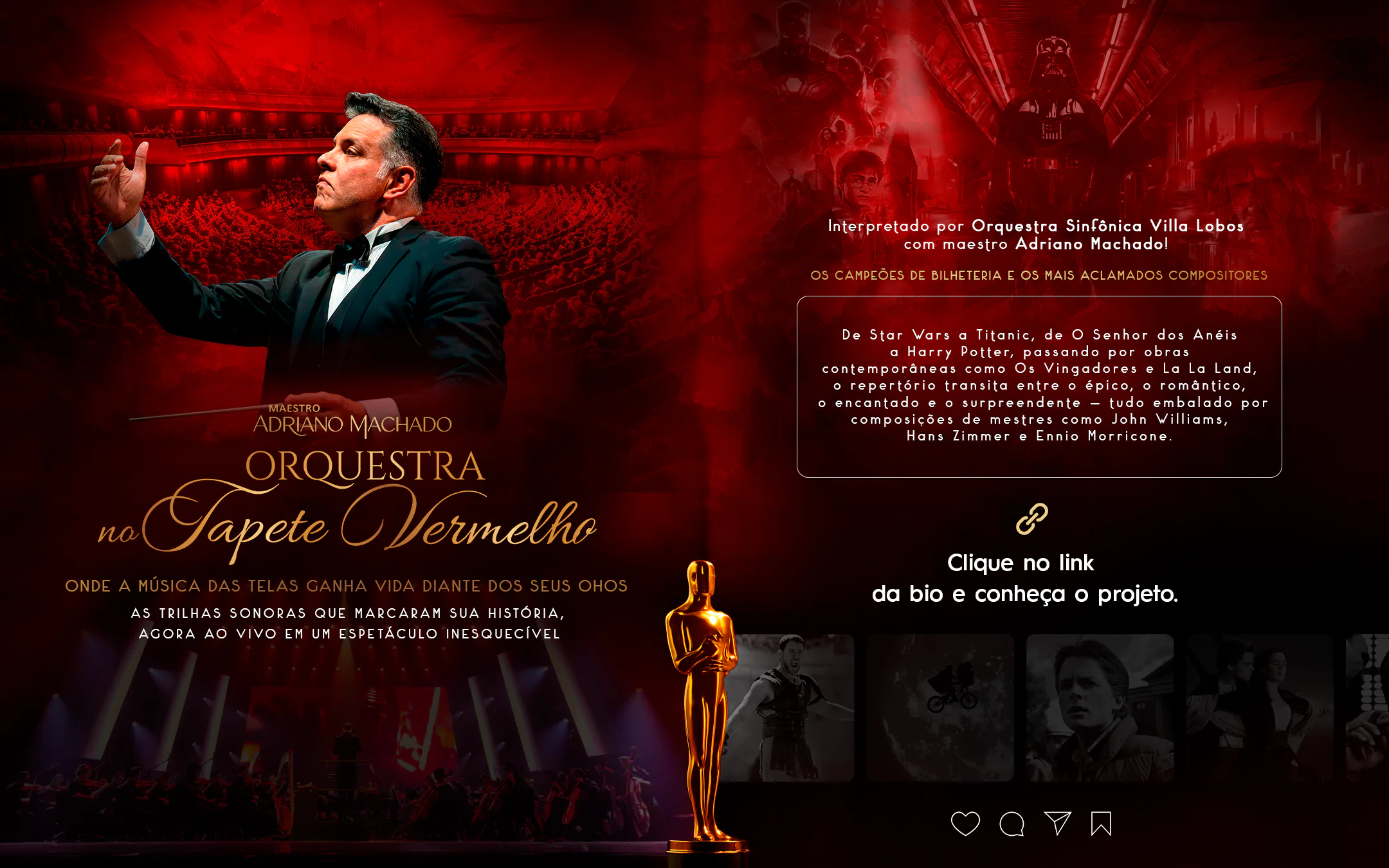 Artes em carrossel do projeto Orquestra no Tapete Vermelho